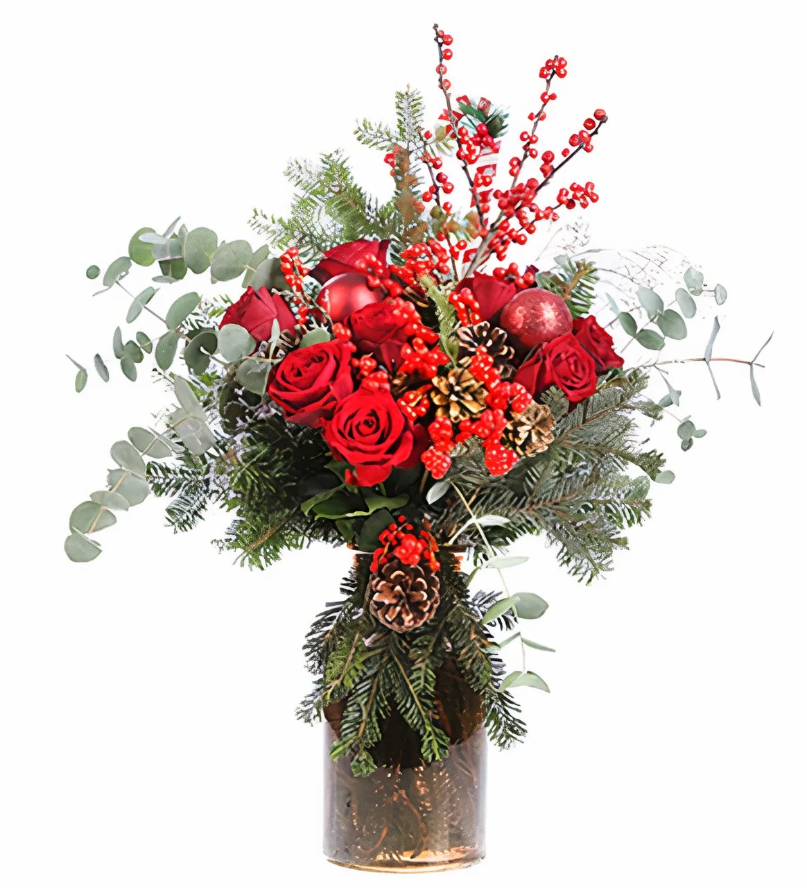 Joyful Crimson Christmas Bouquet