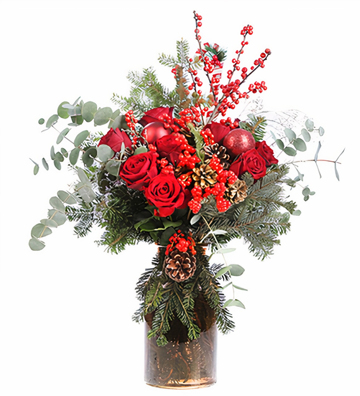 Joyful Crimson Christmas Bouquet