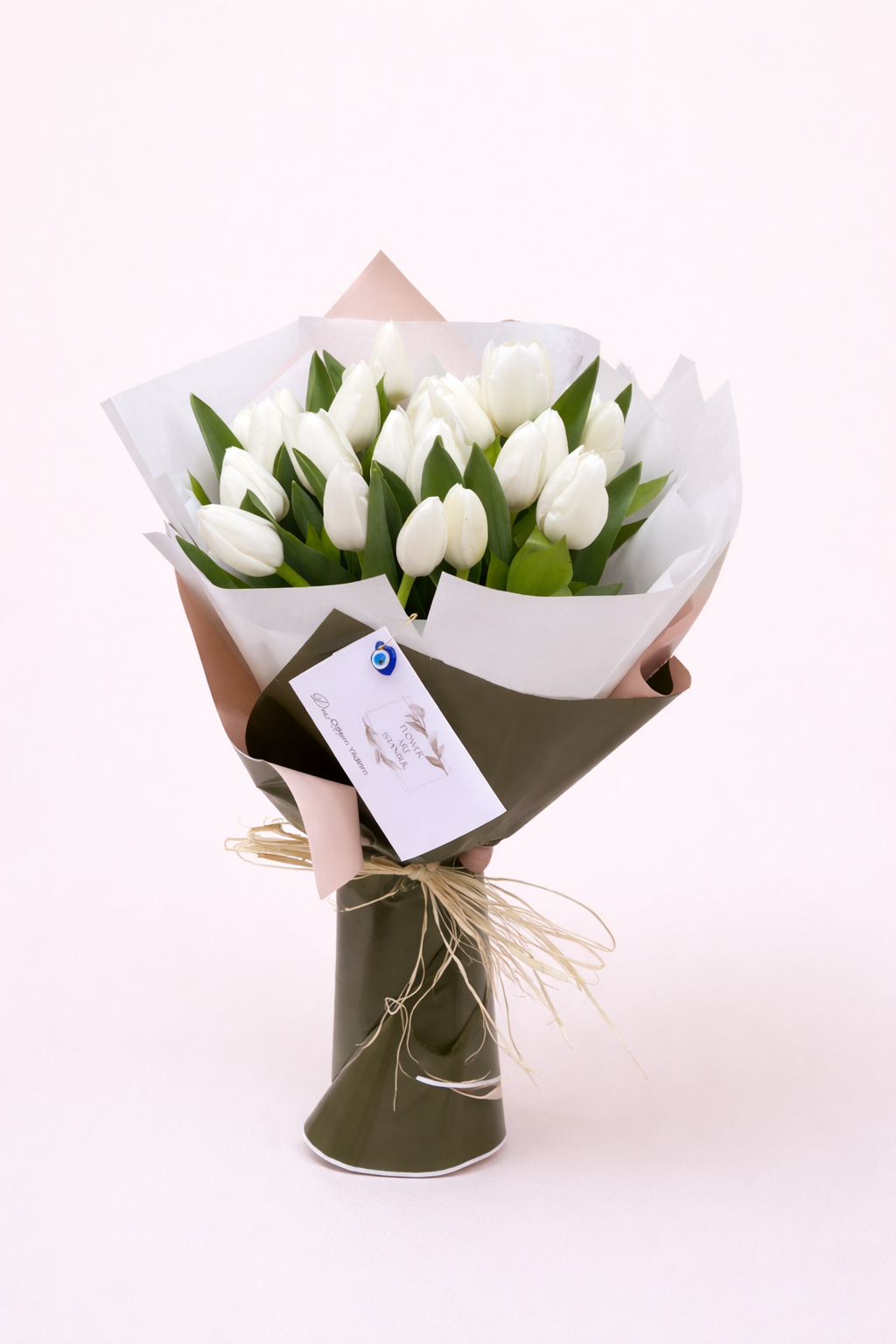 25 White Tulips